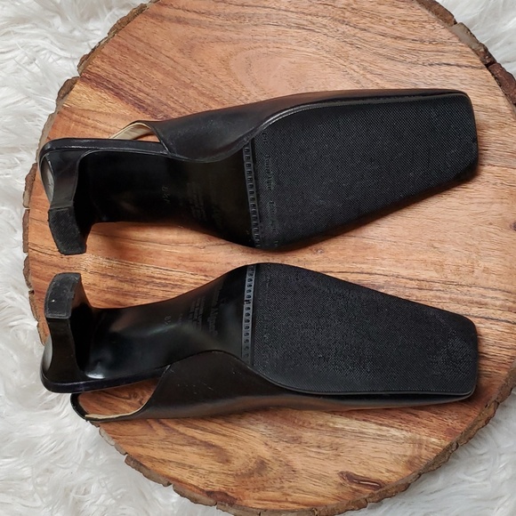 Etienne Aigner Black Leather Slingbacks Heels Size 8.5 M - Picture 7 of 8